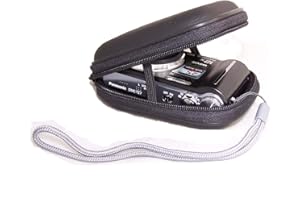 BV & Jo Snug Fit Black Waterproof Camera Case Compatible with Panasonic Lumix DMC-TZ80 TZ70 TZ60 TZ57 TZ55,Canon IXUS 285 275 185,180,SX740 SX730 SX620, Sony HX60 HX90 W800,W800B, BH A1(black)-Big1