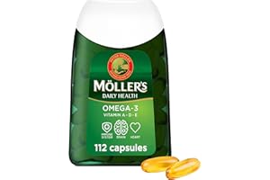 MÖLLER'S Moller’s ® | Cápsulas de omega 3 | Aceite de pescado | Suplemento dietético nórdico con omega 3 y EPA, DHA, vitaminas A, D y E | Marca con 166 años de historia | Daily Health | 112 cápsulas