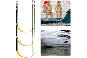 V·COLOKISHI 3 Step Boat Rope Ladder, Portable Assist Boat Folding Ladder，Swim Ladder, Boat Accessories, Fishing Rope Ladder for Inflatable Boat, Kayak, Motorboat, Canoeing