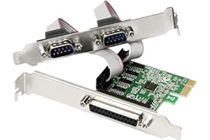 CERRXIAN AX99100 Chipset 2 Port Serial COM DB9 RS-232 and 1 Port DB25 Printer Lpt1 Port PCI-E 1.0 X1 Card, DB25 and 2DB9 PCI Express Serial Adapter