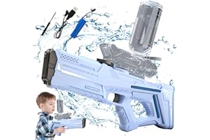 EAGERMINDS Pistolet A Eau Electrique Puissant, Pistolet Succion Automatique pour Adultes Et Enfants, Pistolet A Eau, d'une PortéE De 39 Pieds, Piscine ExtéRieure Jouet De Combat Contre l'eau