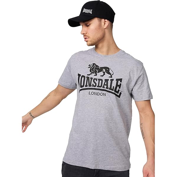 T-shirt Blanc Homme Lonsdale T-shirt Imprimu00e9 Sand Navy Red