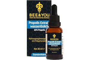 ‎BEE & YOU BEE&YOU Propolis Tinktur Tropfen, Extrakt wasserlöslich 10% (30 ml), ohne Alkohol, flüssig, Standardisiert, Keine Zusatzstoffe, auch für Kinder & Tiere geeignet Vergleichssieger 2022