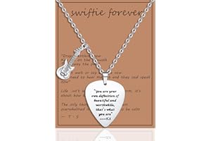 AFEION Taylor Merch Halskette, Taylor Quotes Guitar Pick Halskette Geschenke für Fans, Teenager, Mädchen, Taylor Lover