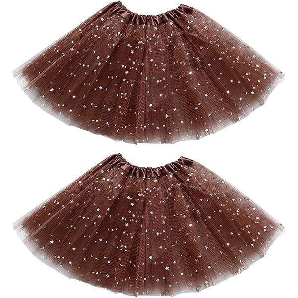 Jupe Tutu à Paillettes PLABBDPL Pour Filles - 3 Couches Tulle - Taille Élastique 2-8 Ans