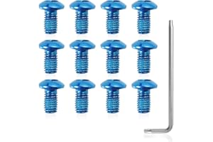 SPEEDWOX 12 Pcs Bicycle Rotor Screws, Disc Brake Rotor Bolts M5x10mm, MTB Rotor Bolts Blue with T25 Star Wrench for Road Bike Mountain Bike