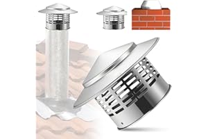 WANDGU Φ110 mm Tapa de Chimenea: Tapa de Chimenea de Acero Inoxidable, Acero Inoxidable 304 Protector Contra Pájaros Viento y Lluvia, Tapa de Tubo de Humo, Base Redonda para Varios Tipos de Chimeneas