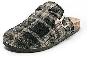 JOMIX Ciabatte Uomo Invernali Comode da Casa Pantofole Sabot con Suola Antiscivolo Zoccoli in Feltro con Fibbia Regolabile Scarpe Calde Slip-On da Inverno