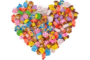 Molain Lot de 100 mini gommes au design mignon aux formes classiques, Mini gommes à crayons récompenses de devoirs, cadeau (classique)