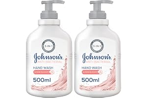 Johnson's Vita-Rich, Replenishing Hand Wash, with Almond Blossom, Pack of 2x500ml, pH balanced, Naturally Derived Ingredients, Enriched with Glycerin, Long-Lasting Gentle Hydration and Moisturization