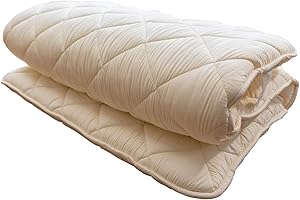 FULI Japanische Futon-Matratze, 100 % Baumwolle, faltbares und tragbares Bodenliege, Bett, aufrollbare Schlafmatte, Shikibuton, hergestellt in Japan (Weiß, Twin)