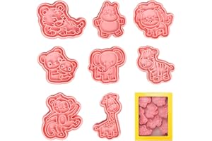 SIPHUS Emporte pièce Animaux, 8pcs Moule Biscuit Set, Animaux Emporte Piece Biscuit Enfants, 3D Emporté Pièce Patisserie en Plastique, Cookie Cutter, Moule à Cookie pour Biscuits