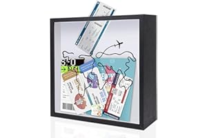 ZEEYUAN Adventure Archive Box Scatola d'avventura per biglietti, cornice 3D da riempire, vetrina con tappi a corona e conchiglie, biglietti aerei, foto regalo memorabilia