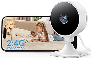 GNCC GC3 Cámara Vigilancia WiFi Interior 1080P, Monitor para Bebés y Mascotas con Visión Nocturna, Lente Fijo, Detección de Humano y Audio Bidireccional, Modo Privacidad, Compatible con Alexa, 2.4GHz