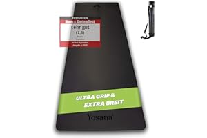 ‎YOSANA Yosana Yogamatte aus Naturkautschuk | extrem rutschfest | ULTRA GRIP Oberfläche aus ECO PU | extra breit 68cm | inklusive Tragegurt | Yoga matte 183x68cm | 4mm dünn