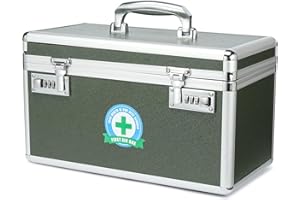 HEWEI WORKS Medication Lock Box with Combination, Lockable Medicine Storage, Security Lock Box for Home and Outdoor (Green, Large)