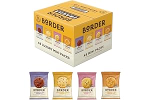 E.U. XTORES Borders Biscuits 48 Mini Mixed Flavour Cookies Assortment - Contains 4 Flavours
