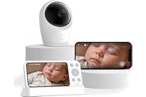 eufy Babyphone mit Kamera E21, 4K UHD, 5-Zoll-Display (720p), Hybrid-WLAN/Offline-Modus, Steuerung per App & Monitor, Schwenk- & Neigefunktion, 8-Fach Zoom, tragbare Kamera mit Akku