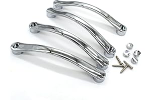 YUANQIAN Paire de poignées de porte de douche incurvées chromées