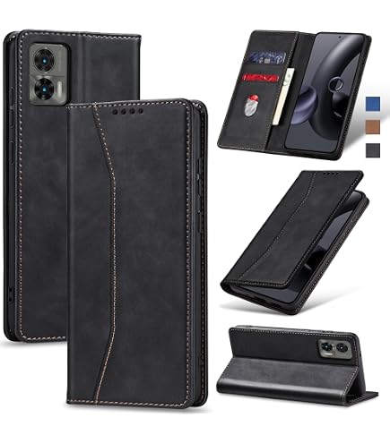GOKEN Cover per Motorola Edge 50 PRO, Custodia Folio in Pelle Flip Wallet Libro Case con Portafoglio, Premium PU/TPU Magnetica Cover con Supporto di Stand/Carte Slot -Rosso