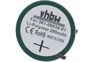 vhbw Akku kompatibel mit Garmin Forerunner 410CX Smartwatch Uhr Fitnessarmband (290 mAh, 3,7 V, Li-Polymer) Knopfzellenakku