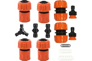 HONGCI Connecteur de tuyau ABS Ensemble de 11 pièces，Raccord rapide d'extrémité 4 * 19 mm 3/4 ", 2 * connecteur mâle double, connecteur de robinet2 * 2 en 1, rallonge2 * 3/4", connecteur 1 * Y