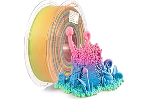 iSANMATE PLA+ 3D Printer Filament, PLA Plus Filament 1.75mm Rainbow PLA +, Color Change Filament Dimensional Accuracy +/- 0.02 mm,1 KG Spool