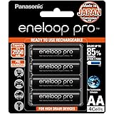 Panasonic eneloop pro Ni‐MH AA Rechargeable Battery, low self discharge for multi use up to 2550 mAh capacity, storage life h