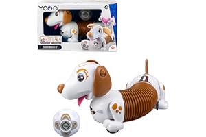 Bizak Robo Dash D Marrón, Perro Interactivo teledirigido y autónomo, Puede Correr detrás de su Pelota, con Efectos Sonoros y Luminosos. Juego Infantil (62008740-2)