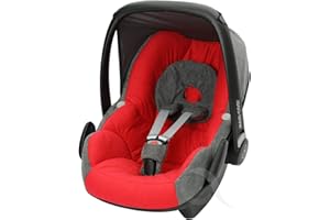 OLO BABY Car Seat Cover fits Maxi COSI Pebble 0+ Full Set New Super Soft Plush Fabric (red/Grey)