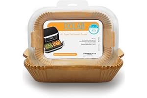 DOLAB 200 Pcs Air Fryer Liners Disposable Parchment Paper Grease-Proof Air Fryer Accessories Compatible with Ninja AF300UK, AF400UK, SL400UK, Cosori, Tower & Double Stack Air Fryers