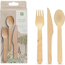 Set Posate In Legno Biodegradabili - 150 Pezzi | Forchette, Coltelli, Cucchiai Per Feste E Picnic - Foto 3