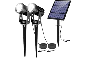 CORESLUX LED Solar Spot Lights Outdoor Garden Landscape Lamps, 6000K White Light Outdoor Security Lights Garden Uplighters Waterproof IP65 Solar SpotLights Outdoor for Garden Yard Lawn Path