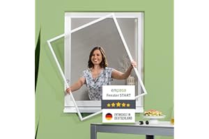empasa Insektenschutz Fliegengitter Fenster START Fliegenschutz Alurahmen Mückengitter individuell zuschneidbar in weiß, braun oder anthrazit als Selbstbausatz