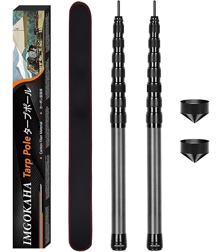 Teleskopstange für Zelte Carbon Fiber Tarp Pole Teleskop Tarp Pole Teleskop Leichte Camping Pole Carbon Ultraleicht Zelt Pole Einstellbar for Vorzeltbefestigung(2.1 Meters) Sport & Freizeit