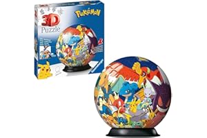 Ravensburger 3D Puzzle 11785 - Puzzle-Ball Pokémon - Puzzleball aus dreidimensionalen Puzzleteilen - für große und kleine Pokémon Fans ab 6 Jahren