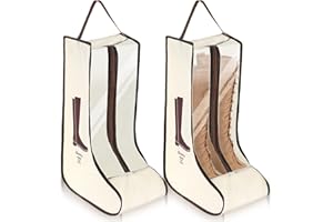 AOZUO 2 Set Boot Storage Bag, Portable Boots Protector Bag Dust Proof Travel Shoe Bags with Handle Boots Organizer for Packing Travel and Daily Use(Tall)