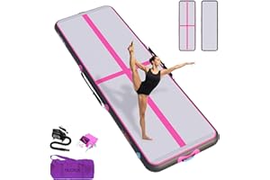 HIJOFUN Inflatable Gymnastics Mat, Tumble Track 3m/4m/5m/6m for Training with Practical Pump, 10/20cm Thickness Gymnastics Air Mat for Home Use/Tumbling/Yoga/Taekwondo/Dance