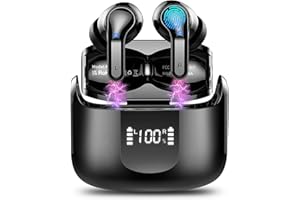 ORDTOP Cuffie Bluetooth, 2024 Auricolari Bluetooth 5.3 Driver Dinamico HiFi Stereo, 40Ore Cuffie Wireless, 4 ENC Mic Cancellazione Rumore Cuffiette in Ear, Cuffie Senza Fili IP7 Impermeabile/USB-C/3.8g Mini