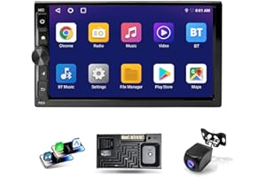 HAUDIO Android Autoradios de 7 Pouces, 2 DIN L'autor Radio avec Bluetooth, Android Auto et Carplay sans Fil, écran Tactile, Caméra de Sauvegarde, Radio FM/AM, RDS, Navigation GPS