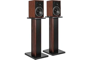 FREEAMG - Soporte de altavoz de madera, soporte de altavoz para cine en casa, soportes universales para altavoces de pie, diseño lleno de arena, capacidad de carga 50 kg (60 cm)