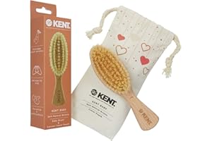 Kent Baby Soft Bristle Beechwood Brush with Canvas Travel Pouch - BA29