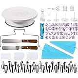 Soleebee 86 Pezzi Decorazione la Torta Kit di Utensili Decorazioni per Torte della Pasticceria Professionale, Supporto Girevo