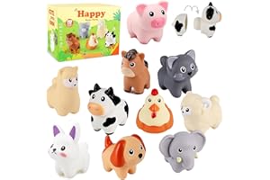 Bacxzomx Giocattoli Montessori per Bambini 1 2 3 Anni, Fattoria Animali Bambini, Giocattolo Sensoriale e di Apprendimento Motorio, Set Selezione Colori e Impilabile, Regalo per Natale e Compleanno