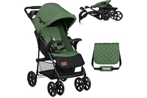 LIONELO Emma Plus Kinderwagen bis zu 15 kg, Kindersportwagen, leicht modern klein Buggy mit Liegeposition, zusammenklappbar, große Räder, großer Korb, Tasche Stone