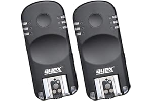 ayex AX-BA1 Funk-Blitzauslöser und Kamera-Fernauslöser für Canon EOS und Powershot, Blitz- und Kameraauslöser-Set mit 2 Transceivern