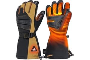 Unigear Podgrzewane Rękawiczki dla Mężczyzn Kobiet, Podgrzewane Rękawice Narciarskie z 3 Poziomami Ogrzewania, Thinsulate Wodoodporne Zimowe Rękawice z Ekranem Dotykowym do Jazdy na Nartach Raynauds