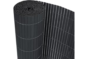 UISEBRT Mata maskująca z PCW, ogrodzenie zabezpieczające przed spojrzeniami i wiatrem, na balkon, do ogrodu i na taras, 180 x 1000 cm, szara