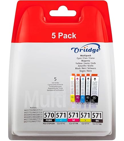 18 Cartouches D'Encre 570/571 XL Compatibles Canon - Pour TS5050, MG5700, MG6850, Etc.