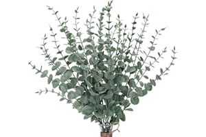 PACUM Eucalipto Artificiale Foglie 30 Pezzi Pianta di Eucalipto Artificial Eucalipto Essiccato Rami Decorativi Eucalipto Artificiale Rami Finti Eucalipto Decorative,per Casa Festa, Matrimoni, Giardino